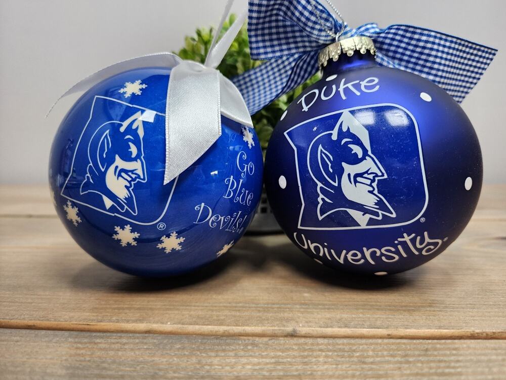 Duke University Christmas Ornament Lot Of 2
